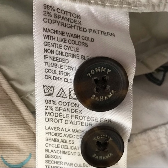 Tommy Bahama Men's Bermuda Shorts White Grey Martini Embroidered Cotton Blend - Picture 10 of 12